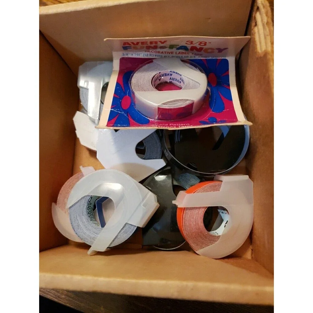 Vintage Sears Label Maker Lot Blue Extra Tape Works with Instructions